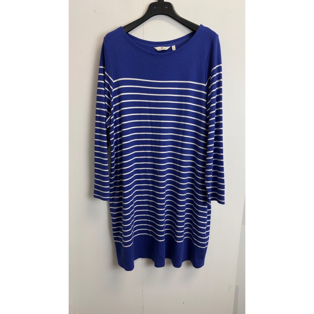 Vineyard Vines Womens 3X Blue White Striped Pima‎ Cotton Modal T-Shirt Dress